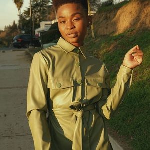 Leather “Shacket” (shirt,jacket hybrid)